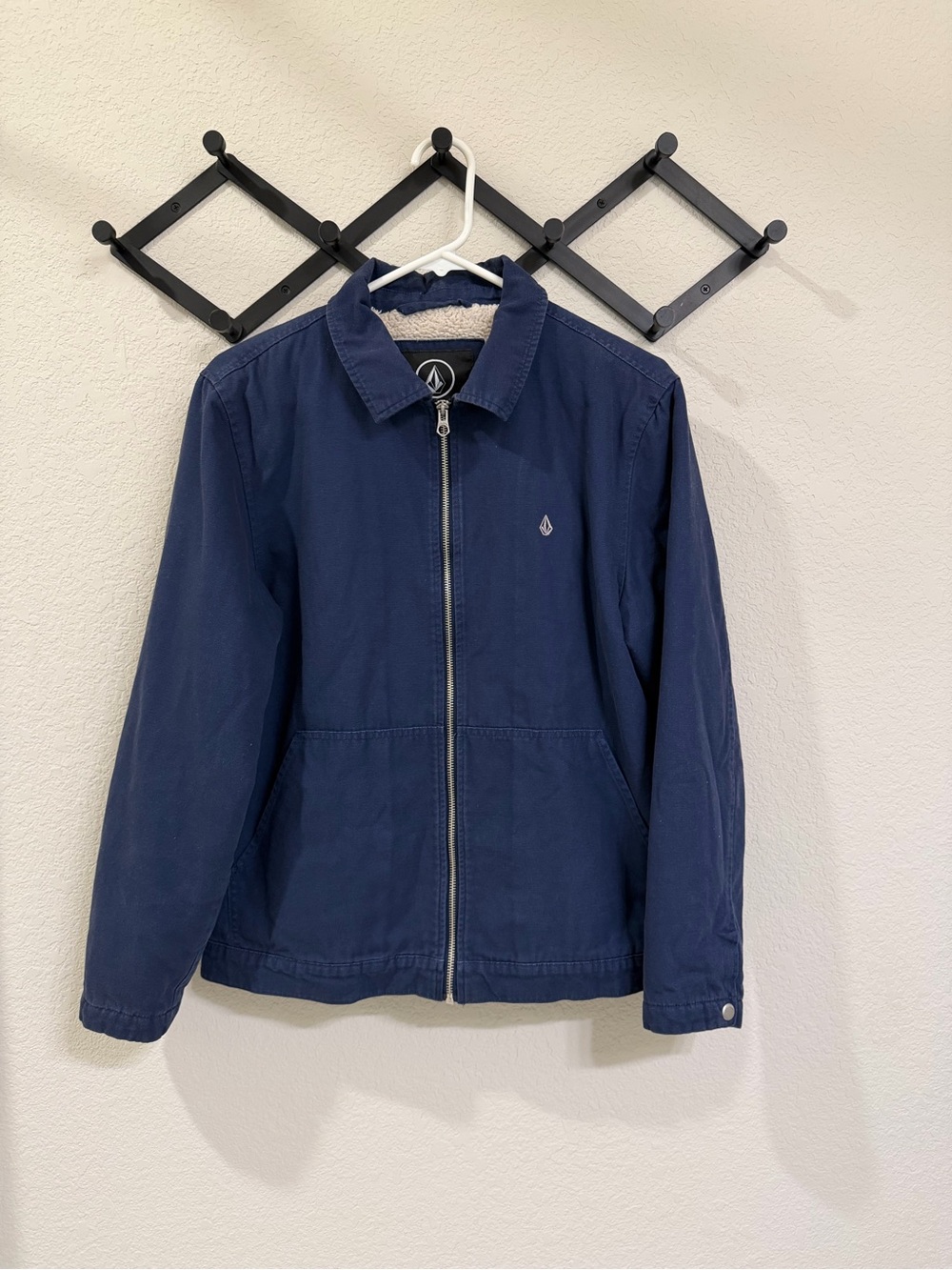 Volcom Palm Drive Sherpa Lined Jacket Men’s Small Navy Blue A1602003